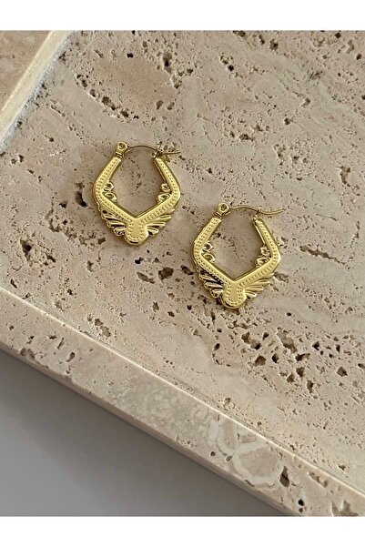 FIERA JEWELRY Vintage Altın Kaplama Çelik Kadın Küpe