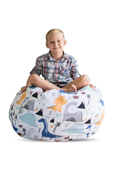 Generic THE WHITE SHOP Large 33’’ Bean Bag Storage Cover for Stuffed Animals, Giant Bean Bag Chair for Plus
