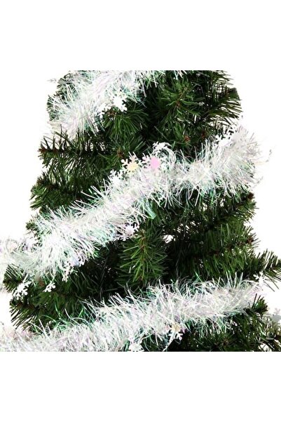 ANTBRO Decorative Christmas Tinsel, White Iridescent, 3 m x 10 cm