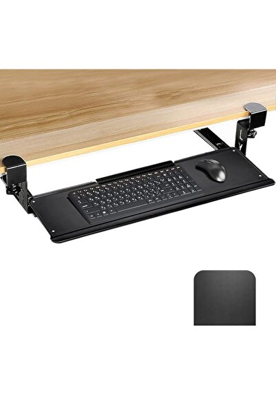 Generic حامل لوحة مفاتيح ELEPHANTBOAT® مع لوحة ماوس، رف لوحة مفاتيح قابل للسحب، صينية لوحة مفاتيح أسفل المكتب، مسمار