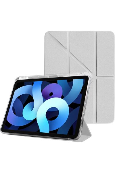 Other حافظة iPad Air 11 (M3) 2025 — غطاء من البولي يوريثان الصلب مع حامل قلم رصاص، ظهر شفاف مقاوم للصدمات، وضع السكون التلقائي/الوضع المظلم