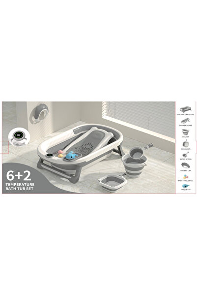 Un 8-Piece Baby Bath Set with Digital Thermometer and Practical Accessories