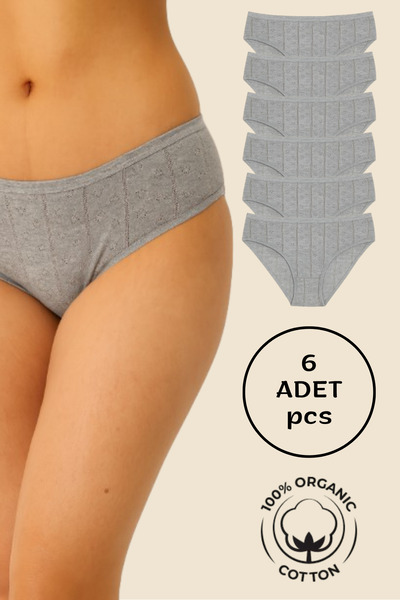 NETLY Women's Jacquard Bato Panties (6 Pieces) - 100% Cotton