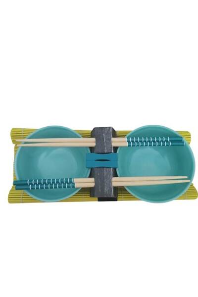 EDO Asian table set for side dishes (Banchan) - Turquoise