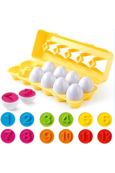 OEM Joc de potrivire a ouălor cu numere și culori pentru copii de peste 3 ani