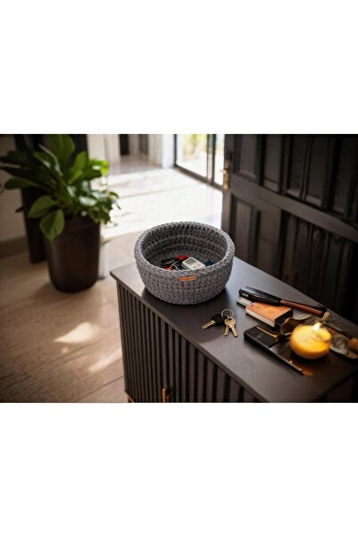 Famira Trading Multi-Purpose Decorative Hand Knitted Organizer Basket |   Organizer Basket Made of Combed Cotton Yarn