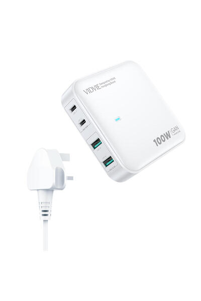 Vidvie شاحن حائط PLB147 شاحن GaN المكتبي بقوة 100 وات