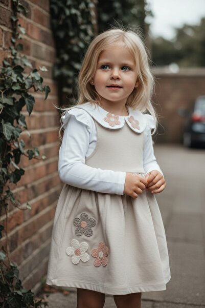 SeaBubbles Rochie de fetita cu broderie de flori