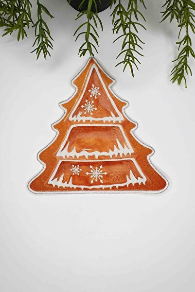 decofav مناديل كوكتيل بتصميم شجرة الصنوبر على شكل شجرة الزنجبيل مع حواف مطرزة...