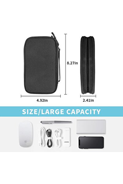 Bukela منظم الأجهزة الإلكترونية - حقيبة تخزين محمولة مقاومة للماء للأجهزة الإلكترونية الصغيرة وبطاقات SD والتلفزيون