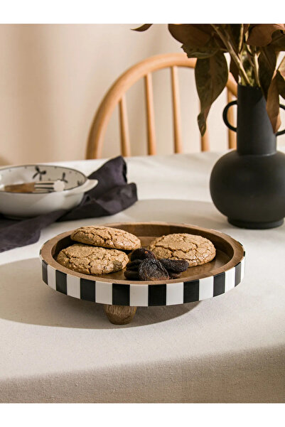 LC Waikiki LCW HOME Kahverengi YEBU Ayaklı Ahşap Sunum Tabağı 25 Cm