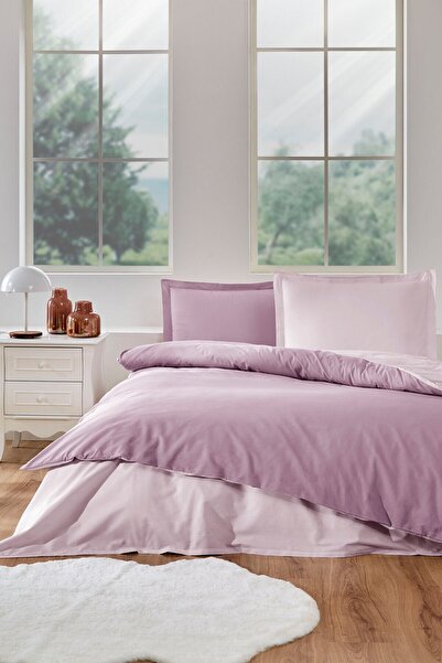 Özdilek Single Duvet Cover Set with Elastic Sheet - Powder 100% Cotton