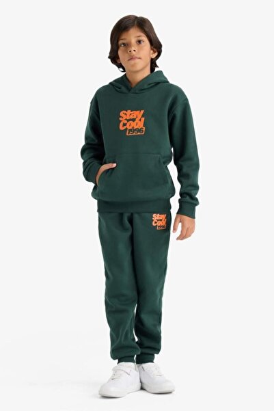 DeFacto Pantaloni de sport cu imprimeu pentru băieți cu talie elastică (25 WN)