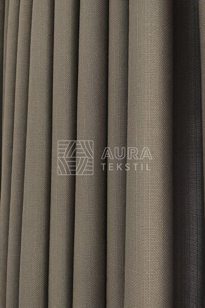 Fluiana Naturel Keten Fon Perde %100 Keten|Vizon Renk Düz Dikim (PİLESİZ)