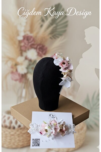 çiğdem kaya design Mother and Baby Flower Crown Set, Crown, Pregnant and Post...