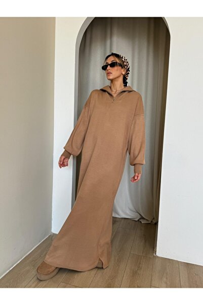 Jose Clothing Enzo Premium Yarn Series Zipper Long Knitwear Dress