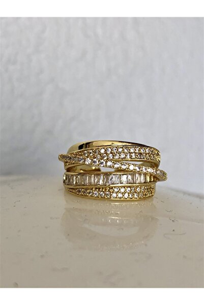 Gözde Tasarım Butik خاتم نسائي من السلسلة الخاصة VIP مصنوع من الفولاذ والأحجا...