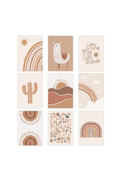 Generic Canssape Set of 9 Baby Boho Nursery Wall Art 8"x10" Kids Room Poster ...