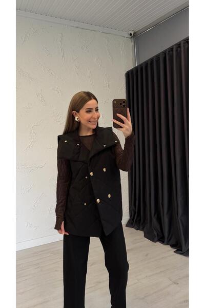 elif teke Quilted Vest Black