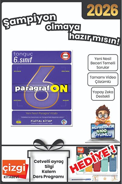 Tonguç Yayınları 6. Sınıf ParagrafON Soru Bankası
