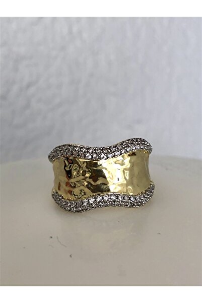 Gözde Tasarım Butik Women's Special Series Vip Steel Stone Gold Gold Color Ring