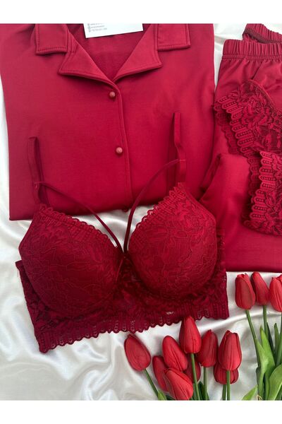 Lena Homewears Women's Patterned Milan Pajama Set with Underwear