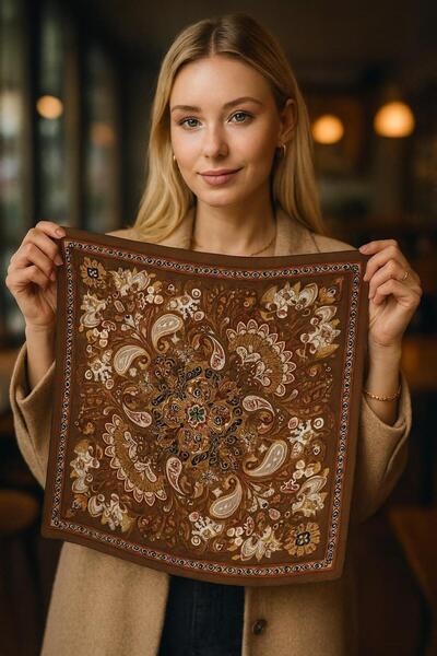 BALIENTE FLR12 Eșarfă de damă cu model 70x70 cm