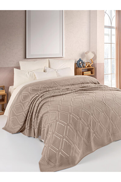 WOOLHOME Çi̇ft Ki̇kşi̇li̇k Tri̇ko Yatak Örtüsü 220x240cm