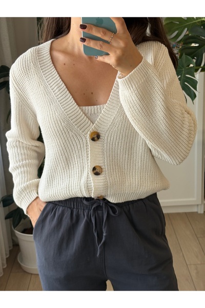 Store KADIN EKRU TRİKO HIRKA BÜSTİYER 2'Lİ TAKIM