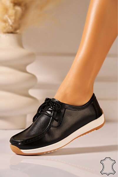 Joana Women's Black Leather Loafers - Haisley