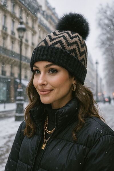 BALIENTE Beretă pentru femei cu model în zig-zag de nurcă