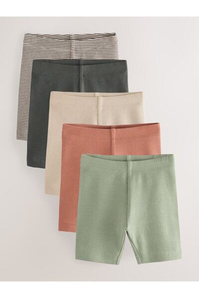 Next Baby Cotton Multi-Colored Biker Leggings Set of 5