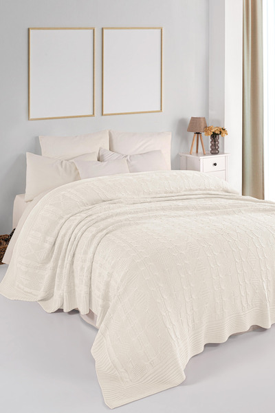 WOOLHOME غطاء سرير مزدوج منسوج 220×240