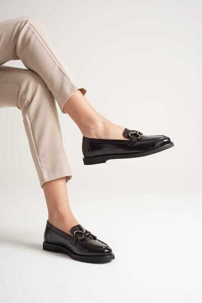 AYAKKABİSEPETİ BORDO KROKO BASKILI ÖZEL ÜRETİM TOKALI KADIN LOAFER