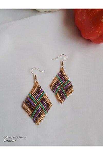 İPAR AKSESUAR Handmade Earrings with Sand Beads