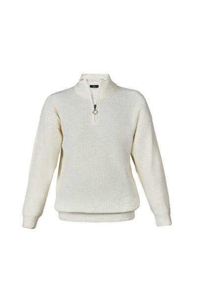 VELNO White Zippered Sweater