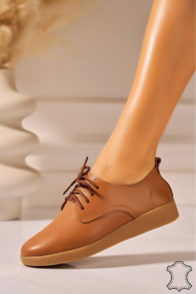 Joana Women's Leather Loafers Camel - Delia
