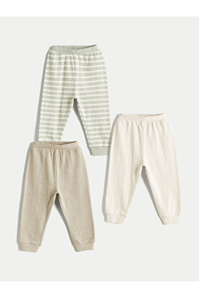 LC Waikiki Πράσινο ελαστικό στη μέση Βρεφικό ανδρικό κοστούμι Jogger 3 τεμαχίων