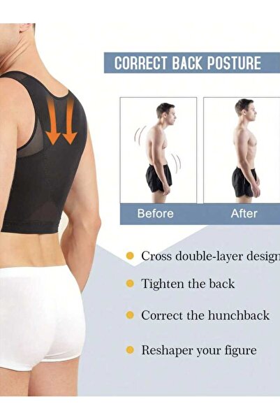 Generic Men's compression corset to tighten the chest area and hide gynecomas...