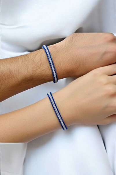 henahera accessory 2'li Çift Bilekliği Sonsuz Aşk Sembolü Makrome Örme Bileklik