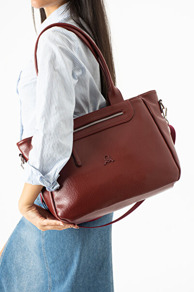 Çanta Trend Water Resistant Adjustable Strap Leather Multi-Compartment Women's Handbag and Shoulder Bag