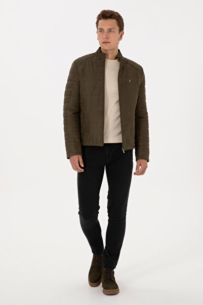 U.S. Polo Assn. Men's Khaki Leather Jacket 50317296-790