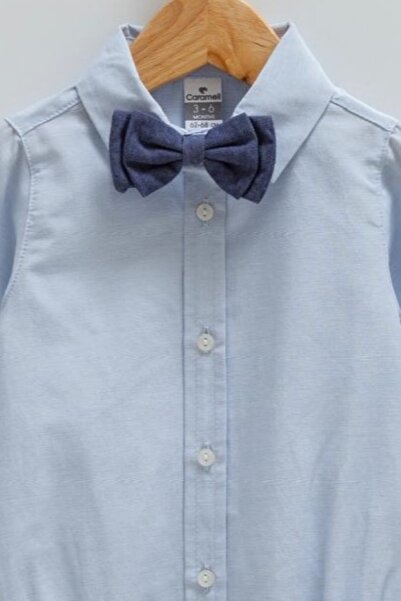 Caramell %100 Pamuk Erkek Bebek Gömlek Body Papyonlu Uzun Kollu 3-24 Ay | Şık ve Rahat