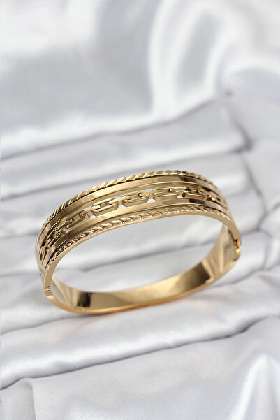 Clariss 316L Steel Gold Color Vintage Model Women's Handcuff Bracelet