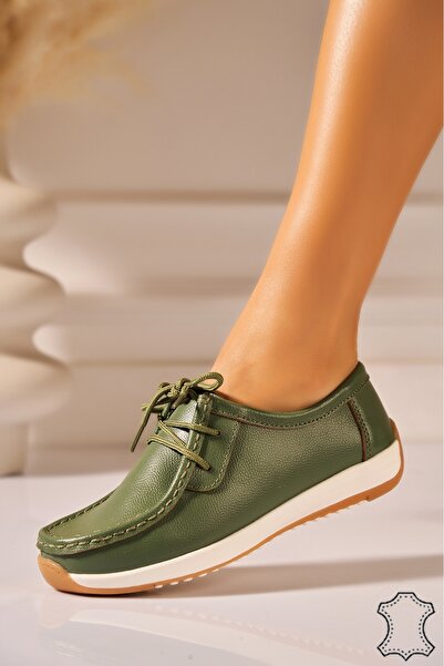 Joana Haisley Women's Green Leather Loafers