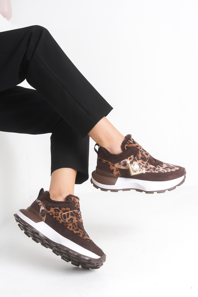 Cananın Pabuçları Prince 181 Sports Shoes with Stone and Fur Detail