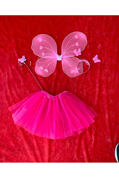 WOMEN 'S HEART Set de costume pentru fluture roz - fustă tutu, aripi, coroană...