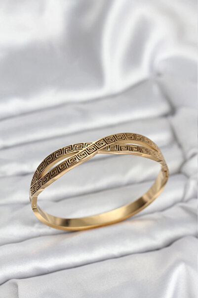 Clariss 316L Steel Gold Color Vintage Women's Handcuff Bracelet