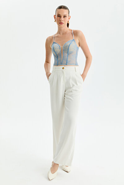 Promise by Yıldırım Açık Mavi Dantel Top Crop