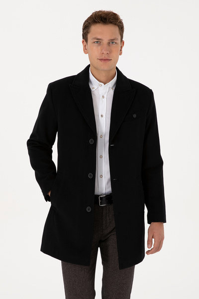 U.S. Polo Assn. Erkek Siyah Kaşe Kaban 50311635-VR046